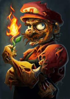 Zombie Mario by Amanda Dockery
